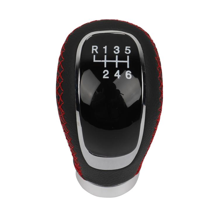 Car Manual Gear Lever Knob Leather Gear Shift Knob, with Hole(Black Red) - Shift Knob by buy2fix | Online Shopping UK | buy2fix