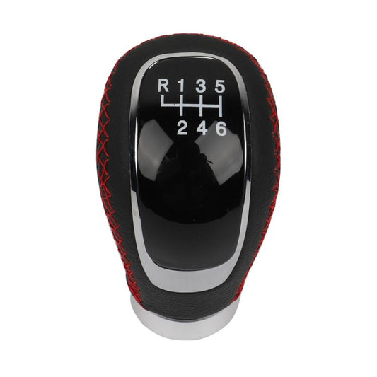 Car Manual Gear Lever Knob Leather Gear Shift Knob, with Hole(Black Red) - Shift Knob by buy2fix | Online Shopping UK | buy2fix