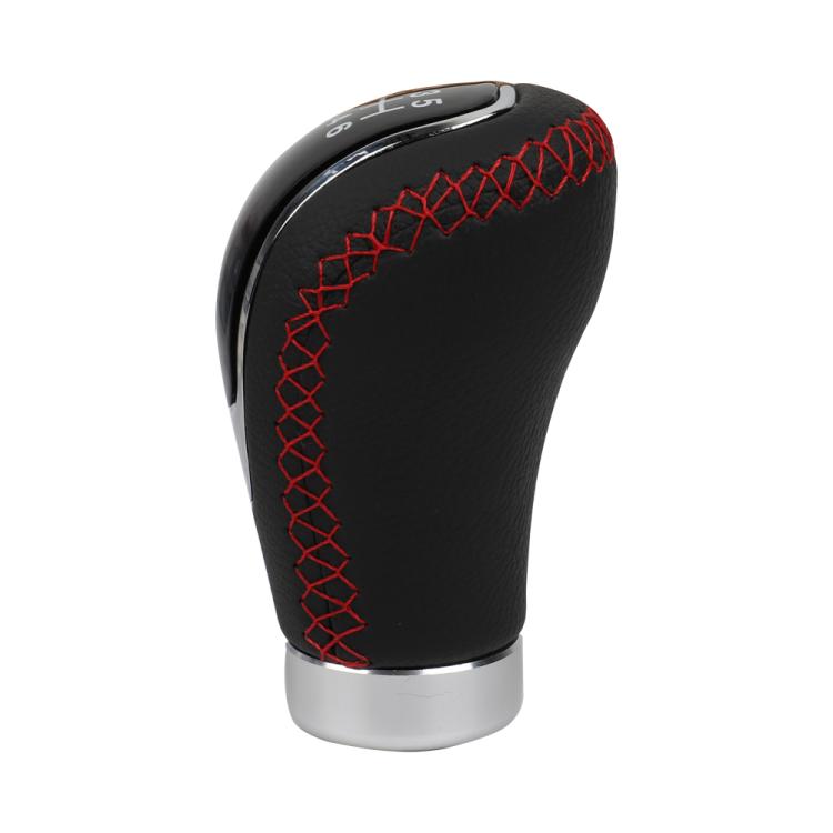 Car Manual Gear Lever Knob Leather Gear Shift Knob, with Hole(Black Red) - Shift Knob by buy2fix | Online Shopping UK | buy2fix