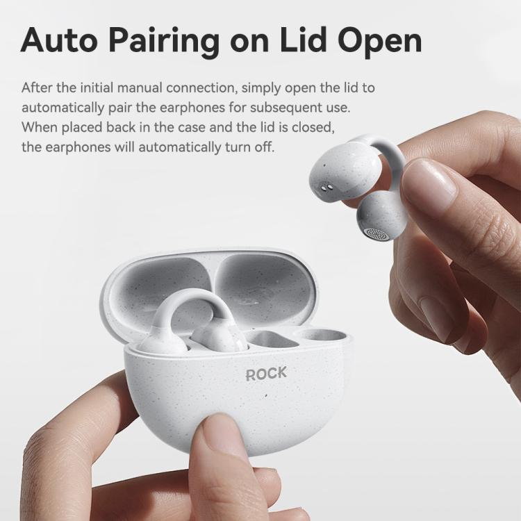 ROCK EB500 RAU07590 Bluetooth 5.4 Wireless EarCuffs Earphones(White) - Bluetooth Earphone by ROCK | Online Shopping UK | buy2fix