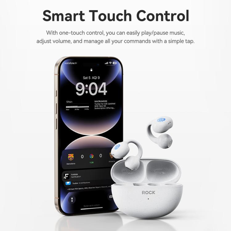 ROCK EB500 RAU07590 Bluetooth 5.4 Wireless EarCuffs Earphones(White) - Bluetooth Earphone by ROCK | Online Shopping UK | buy2fix