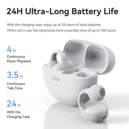 ROCK EB500 RAU07590 Bluetooth 5.4 Wireless EarCuffs Earphones(White) - Bluetooth Earphone by ROCK | Online Shopping UK | buy2fix