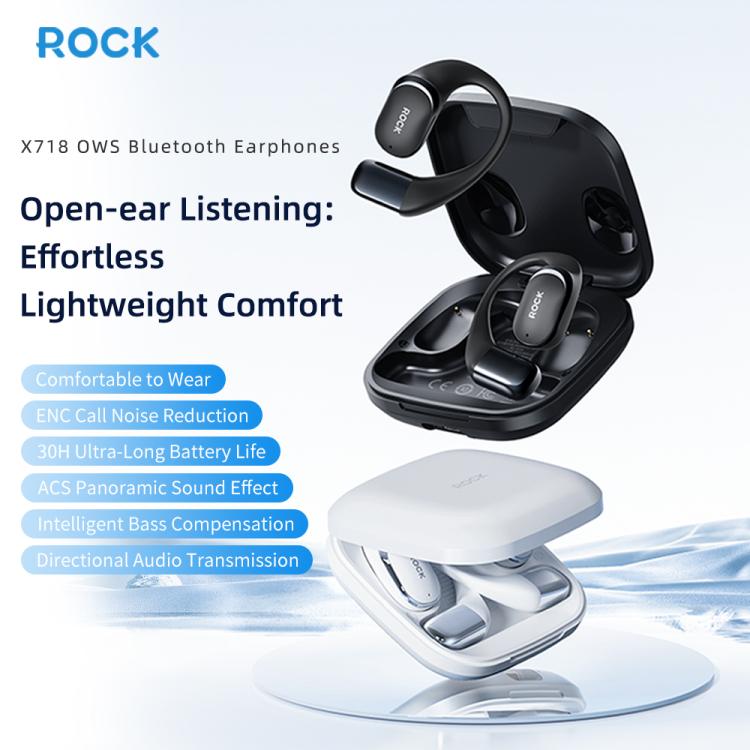 ROCK X718 RAU0783 Bluetooth 5.4 Wireless Ear-Hugs Earphones(Black) - Bluetooth Earphone by ROCK | Online Shopping UK | buy2fix