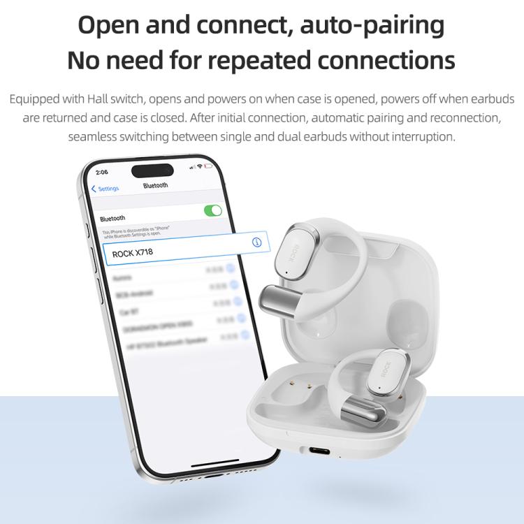 ROCK X718 RAU0783 Bluetooth 5.4 Wireless Ear-Hugs Earphones(White) - Bluetooth Earphone by ROCK | Online Shopping UK | buy2fix