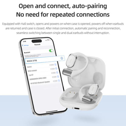 ROCK X718 RAU0783 Bluetooth 5.4 Wireless Ear-Hugs Earphones(White) - Bluetooth Earphone by ROCK | Online Shopping UK | buy2fix