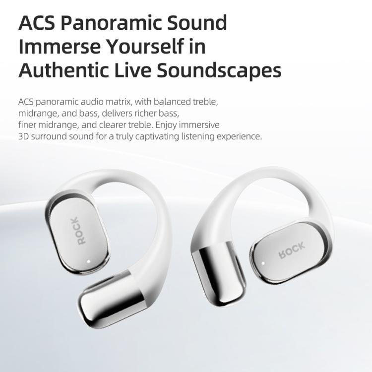 ROCK X718 RAU0783 Bluetooth 5.4 Wireless Ear-Hugs Earphones(White) - Bluetooth Earphone by ROCK | Online Shopping UK | buy2fix