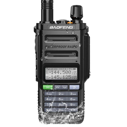 Baofeng UV-9R PRO Dot Matrix LCD Screen IP57 Waterproof Handheld Analog Walkie Talkie, Plug:US Plug(Black)