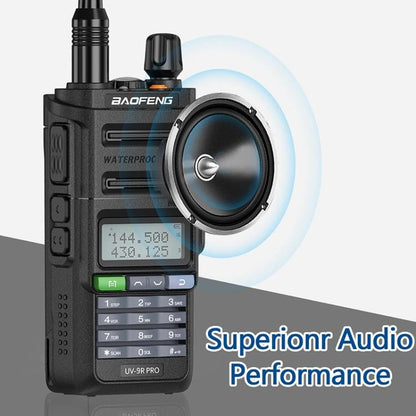Baofeng UV-9R PRO Dot Matrix LCD Screen IP57 Waterproof Handheld Analog Walkie Talkie, Plug:EU Plug(Green) - Handheld Walkie Talkie by BAOFENG | Online Shopping UK | buy2fix