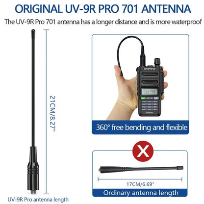 Baofeng UV-9R PRO Dot Matrix LCD Screen IP57 Waterproof Handheld Analog Walkie Talkie, Plug:EU Plug(Green) - Handheld Walkie Talkie by BAOFENG | Online Shopping UK | buy2fix