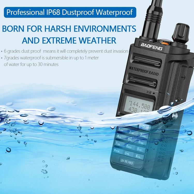 Baofeng UV-9R PRO Dot Matrix LCD Screen IP57 Waterproof Handheld Analog Walkie Talkie, Plug:EU Plug(Green) - Handheld Walkie Talkie by BAOFENG | Online Shopping UK | buy2fix