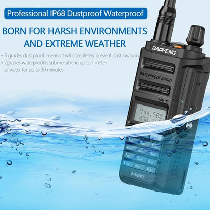 Baofeng UV-9R PRO Dot Matrix LCD Screen IP57 Waterproof Handheld Analog Walkie Talkie, Plug:EU Plug(Green) - Handheld Walkie Talkie by BAOFENG | Online Shopping UK | buy2fix