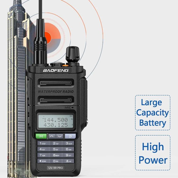 Baofeng UV-9R PRO Dot Matrix LCD Screen IP57 Waterproof Handheld Analog Walkie Talkie, Plug:EU Plug(Green) - Handheld Walkie Talkie by BAOFENG | Online Shopping UK | buy2fix
