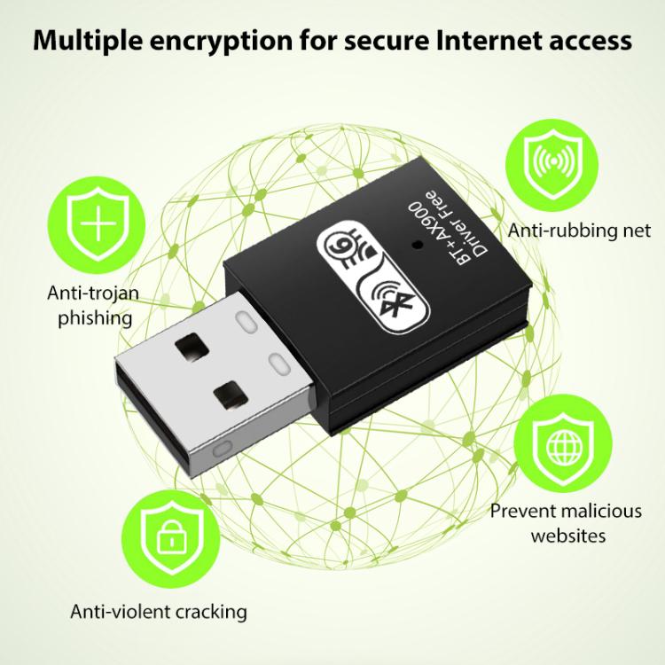 RE-905 Built-in Antenna Bluetooth WiFi 2 in 1 Computer Driver-free USB Network Adapter(Black) - USB Network Adapter by buy2fix | Online Shopping UK | buy2fix