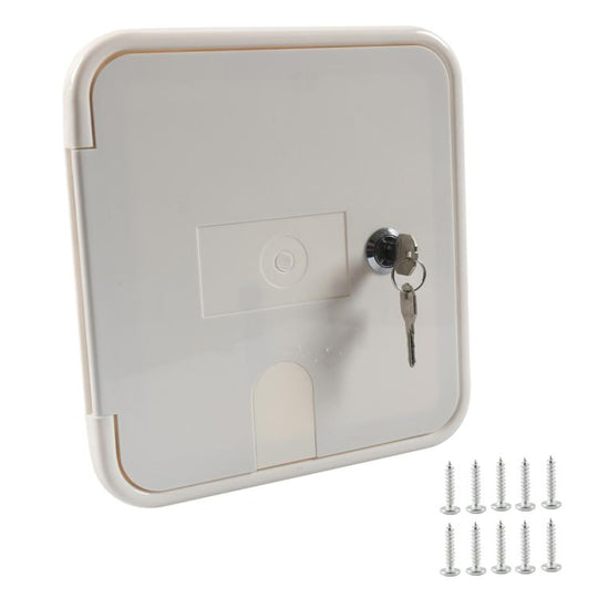 RV / Camper Power Cable Hatch with Screws and Key(White)