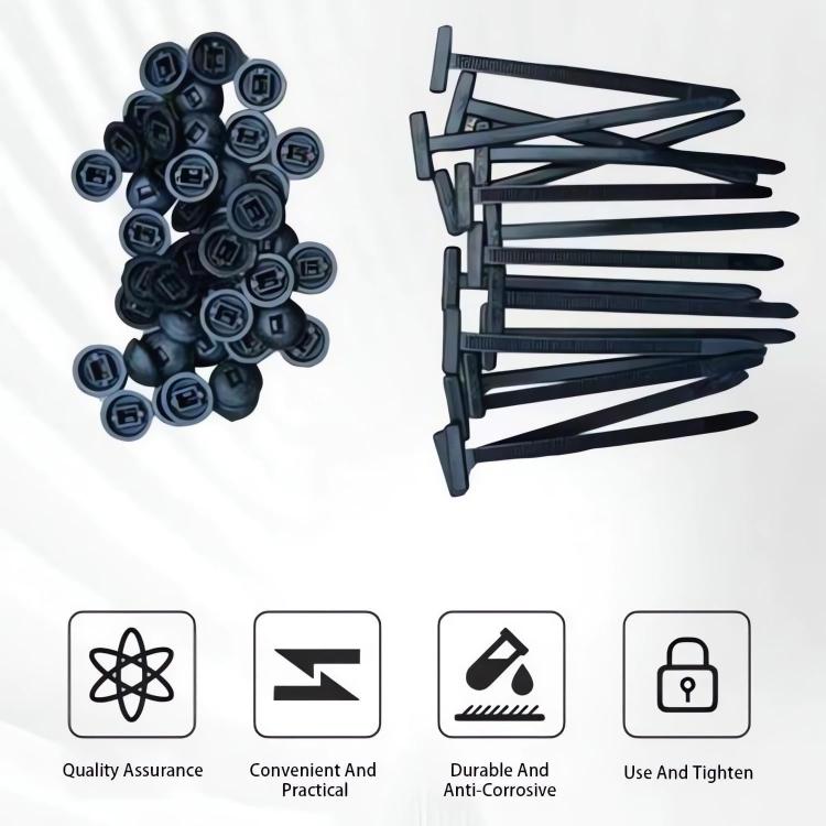 100pcs / Pack PP Universal Cable Tie Buckle(Black) - Booster Cable & Clip by buy2fix | Online Shopping UK | buy2fix