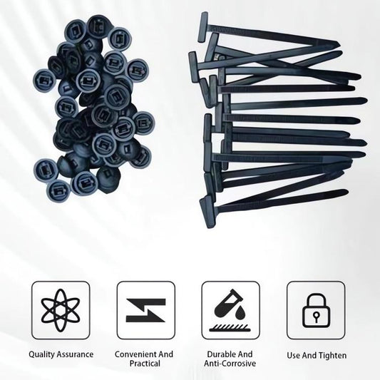 100pcs / Pack PP Universal Cable Tie Buckle(Black) - Booster Cable & Clip by buy2fix | Online Shopping UK | buy2fix