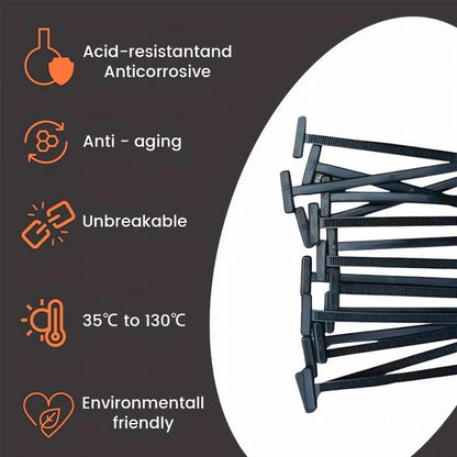 100pcs / Pack PP Universal Cable Tie Buckle(Black) - Booster Cable & Clip by buy2fix | Online Shopping UK | buy2fix