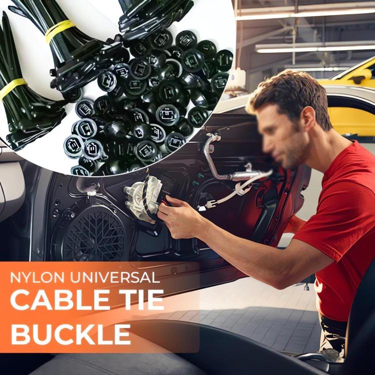 100pcs / Pack PP Universal Cable Tie Buckle(Black) - Booster Cable & Clip by buy2fix | Online Shopping UK | buy2fix