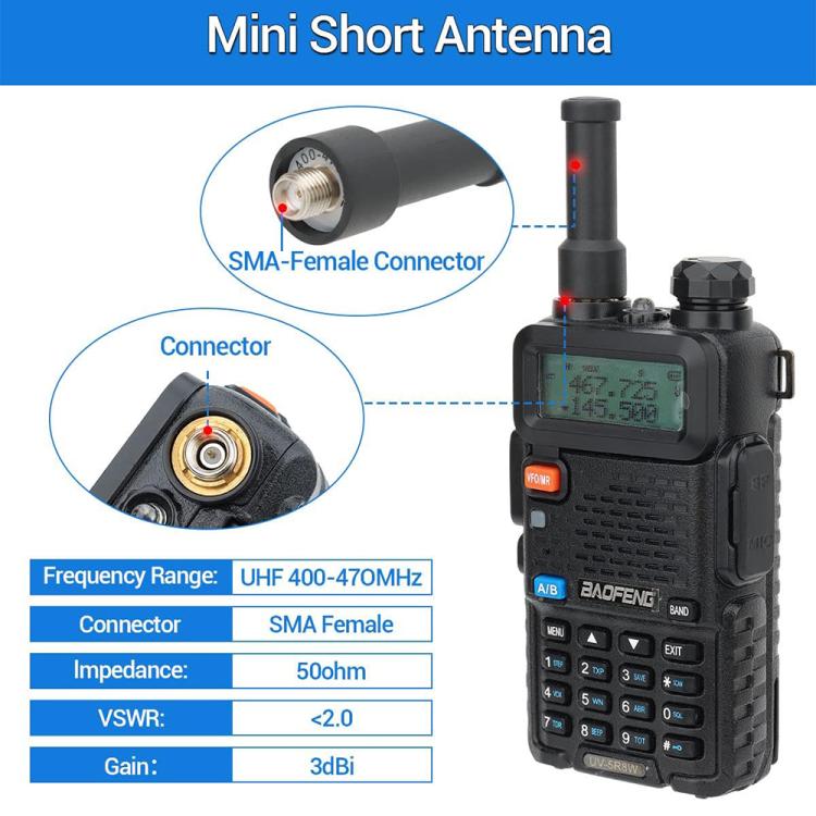 Walkie-talkie Mini Thumb Short Antenna for Baofeng(SMA Female) - Antenna by buy2fix | Online Shopping UK | buy2fix