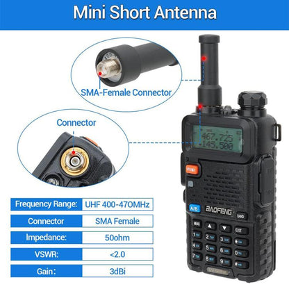 Walkie-talkie Mini Thumb Short Antenna for Baofeng(SMA Female) - Antenna by buy2fix | Online Shopping UK | buy2fix