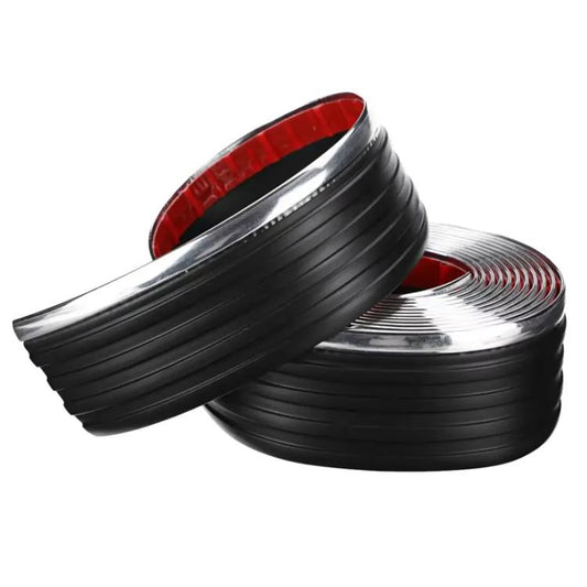 Car Thickened Self-adhesive Side Anti-collision Strip(Black Silver Edge) - Anti Collision Sticker by buy2fix | Online Shopping UK | buy2fix