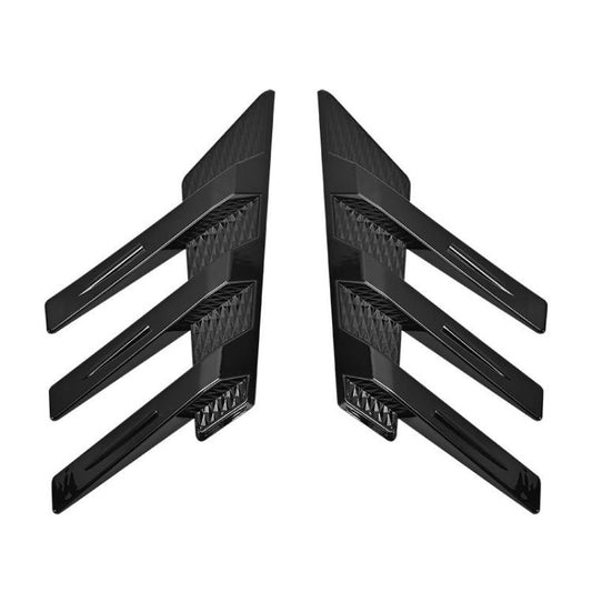 1 Pair Car Rear Windshield Air Cent Shark Fin Decorative Sticker, Bright Black - Decorative Sticker by buy2fix | Online Shopping UK | buy2fix