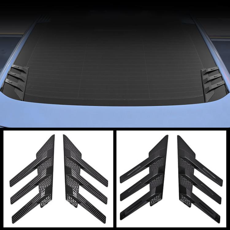 1 Pair Car Rear Windshield Air Cent Shark Fin Decorative Sticker, Carbon Pattern - Decorative Sticker by buy2fix | Online Shopping UK | buy2fix