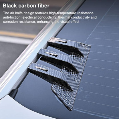1 Pair Car Rear Windshield Air Cent Shark Fin Decorative Sticker, Carbon Pattern - Decorative Sticker by buy2fix | Online Shopping UK | buy2fix