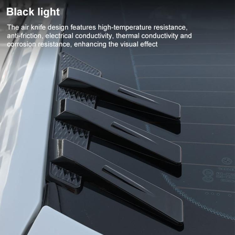 1 Pair Car Rear Windshield Air Cent Shark Fin Decorative Sticker, Bright Black - Decorative Sticker by buy2fix | Online Shopping UK | buy2fix