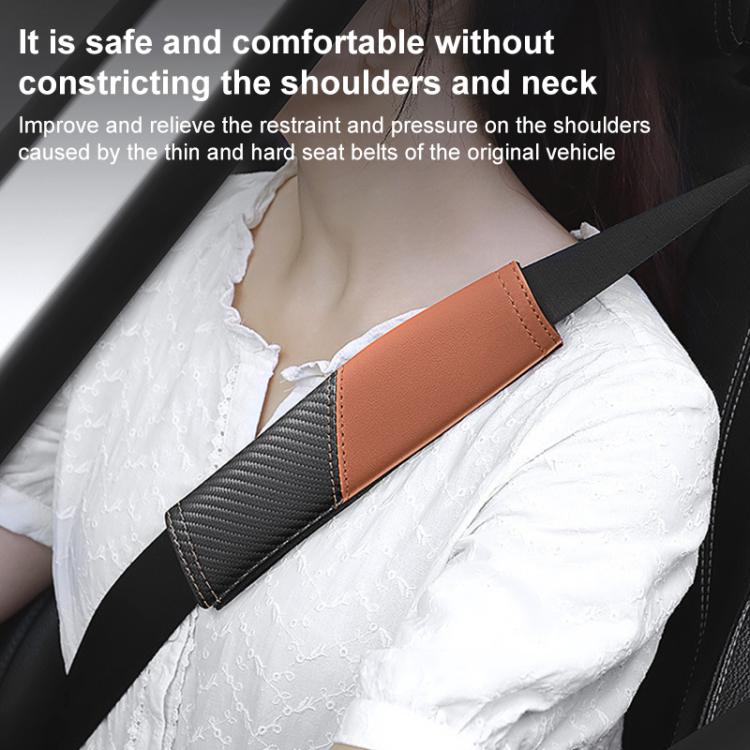 Car Leather Carbon Fiber Stitching Seat Belt Shoulder Guard(White) - Seat Belts & Padding by buy2fix | Online Shopping UK | buy2fix