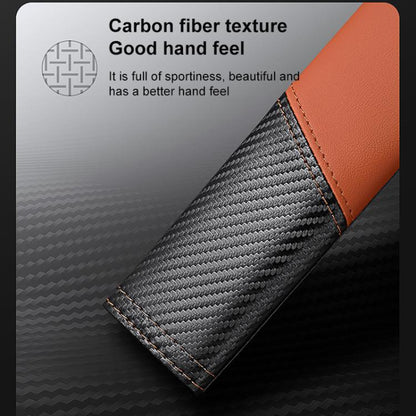 Car Leather Carbon Fiber Stitching Seat Belt Shoulder Guard(Red) - Seat Belts & Padding by buy2fix | Online Shopping UK | buy2fix