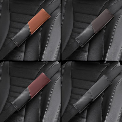 Car Leather Carbon Fiber Stitching Seat Belt Shoulder Guard(Red) - Seat Belts & Padding by buy2fix | Online Shopping UK | buy2fix