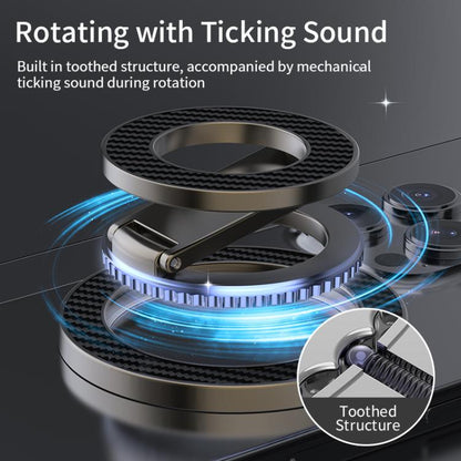 Carbon Fiber Texture Double-sided Magnetic MagSafe Ring Phone Holder, Gear Stress Relief Version(Gun Metal) - Ring Holder by buy2fix | Online Shopping UK | buy2fix