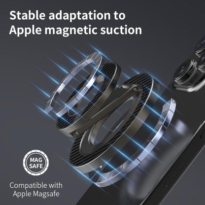 Carbon Fiber Texture Double-sided Magnetic MagSafe Ring Phone Holder, Gear Stress Relief Version(Gun Metal) - Ring Holder by buy2fix | Online Shopping UK | buy2fix