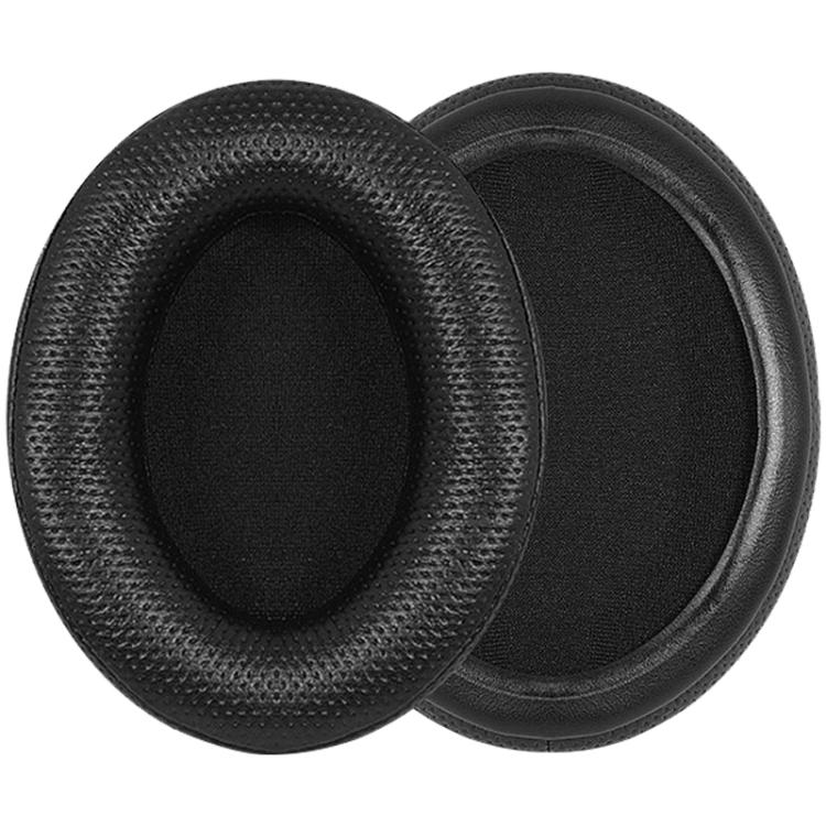 2pcs Protein Leather Punching Splicing Earphone Replacement Earpads Pads For HyperX Cloud 1 / I / 2 / II / 3(Black) - Earmuff & Pad by buy2fix | Online Shopping UK | buy2fix