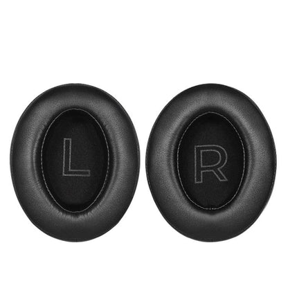 1 Pair Protein Leather Splicing LR Print Earphone Replacement Earpads Pads For HyperX Cloud 1 / I / 2 / II / 3(Black) - Earmuff & Pad by buy2fix | Online Shopping UK | buy2fix