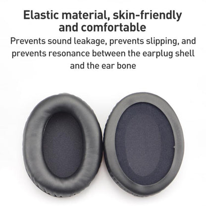 1 Pair Protein Leather Splicing LR Print Earphone Replacement Earpads Pads For HyperX Cloud 1 / I / 2 / II / 3(Black Orange Net) - Earmuff & Pad by buy2fix | Online Shopping UK | buy2fix