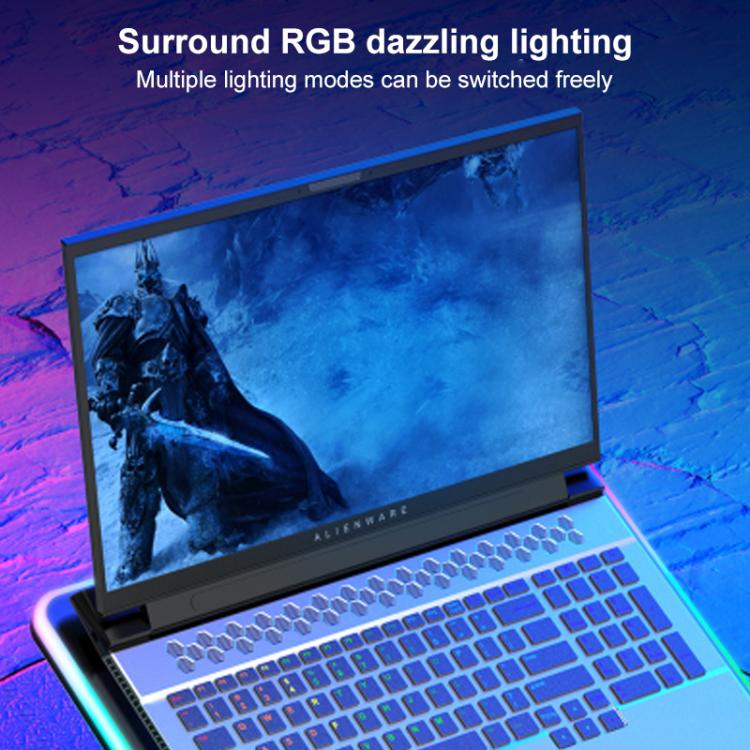 NUOXI F36-5 6-Speed Adjustable 5 Fan Laptop Cooler with RGB(Black) - Cooling Pads by NUOXI | Online Shopping UK | buy2fix