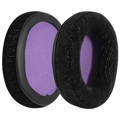 2pcs Flash Velvet Splicing Earphone Replacement Earpads Pads For HyperX Cloud 1 / I / 2 / II / 3(Black Purple Net) - Earmuff & Pad by buy2fix | Online Shopping UK | buy2fix