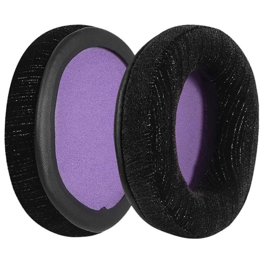 2pcs Flash Velvet Splicing Earphone Replacement Earpads Pads For HyperX Cloud 1 / I / 2 / II / 3(Black Purple Net) - Earmuff & Pad by buy2fix | Online Shopping UK | buy2fix