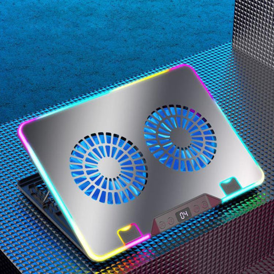 NUOXI F36-2 6-Speed Adjustable Dual-Fan Ultrathin Laptop Cooler(Silver)