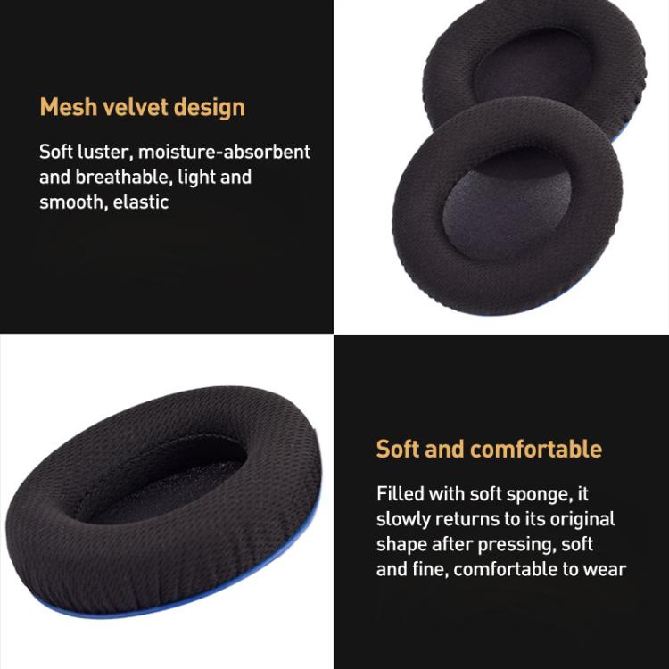 2pcs BK Cloth Earphone Replacement Earpads Pads For HyperX Cloud Chat / Cloud Stinger Core(Black Green) - Earmuff & Pad by buy2fix | Online Shopping UK | buy2fix