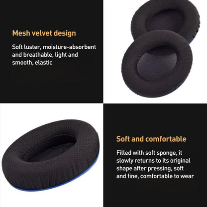 2pcs BK Cloth Earphone Replacement Earpads Pads For HyperX Cloud Chat / Cloud Stinger Core(Black Green) - Earmuff & Pad by buy2fix | Online Shopping UK | buy2fix