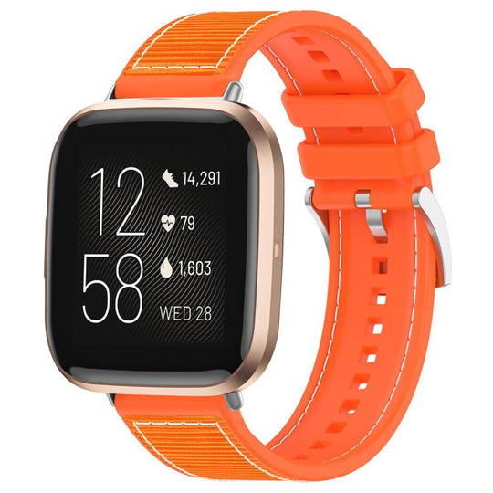 For Fitbit Versa 2/Versa/Versa Lite 22mm xDfind Hybrid Nylon Braid Silicone Watch Band(Orange)