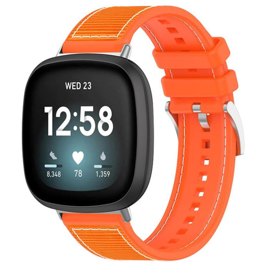 For Fitbit Versa 4/Versa3/Sense2/Sense 20mm xDfind Hybrid Nylon Braid Silicone Watch Band(Orange)
