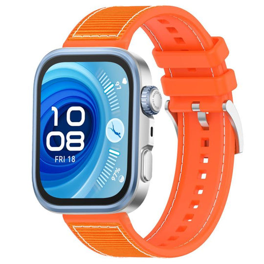 For Huawei Watch Fit4 / Fit3 / Fit4 Pro 20mm xDfind Hybrid Nylon Braid Silicone Watch Band(Orange)