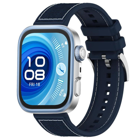 For Huawei Watch Fit4 / Fit3 / Fit4 Pro 20mm xDfind Hybrid Nylon Braid Silicone Watch Band(Midnight Blue)
