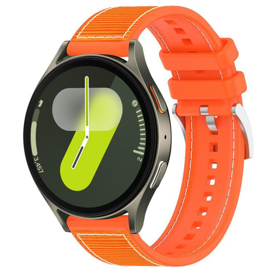 For Galaxy Watch 7 / 6 / 5 / FE 20mm xDfind Hybrid Nylon Braid Silicone Watch Band(Orange)