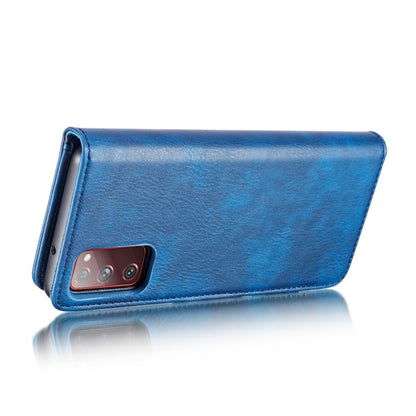 For Samsung Galaxy S20 FE DG.MING Crazy Horse Texture Flip Detachable Magnetic Leather Case with Holder & Card Slots & Wallet (Blue) - Galaxy S20 FE Cases by FIERRE SHANN | Online Shopping UK | buy2fix