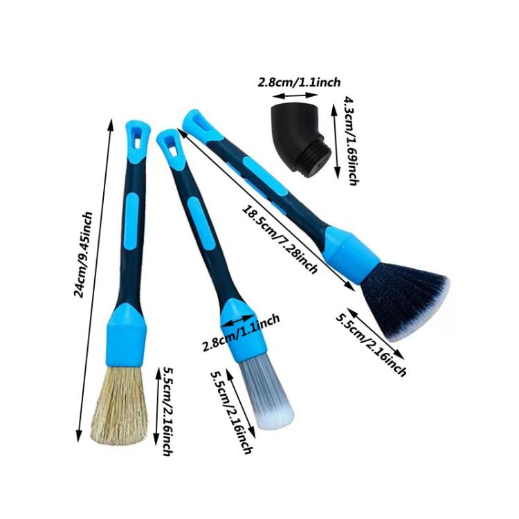 3pcs / Set Car Soft Bristle Cleaning Brush, with Elbow - Car washing supplies by buy2fix | Online Shopping UK | buy2fix